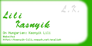 lili kasnyik business card